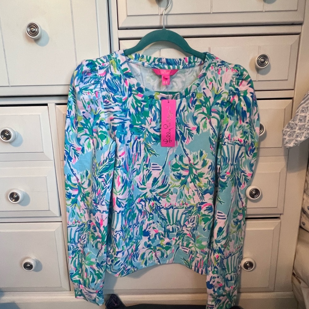 Lilly Pulitzer Blue Ibiza Long Sleeve Top